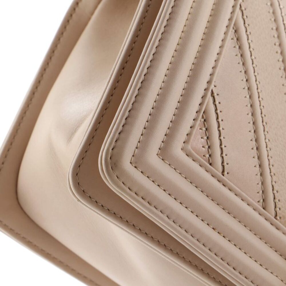 Chanel Boy Flap Bag Chevron Caviar and Calfskin Old Medium Neutral - Picture 7 of 8